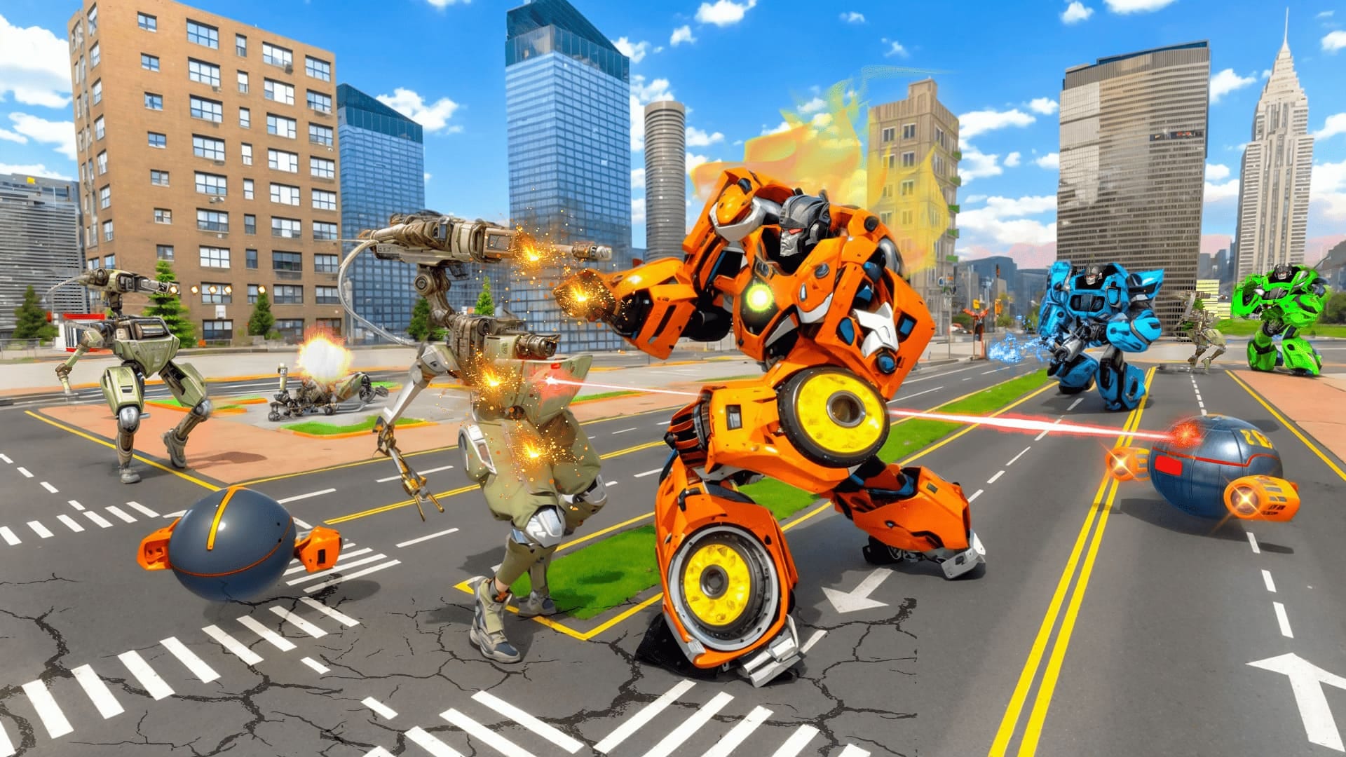 Screenshot 2 - gameplay of Flying Robot Transform Car Games