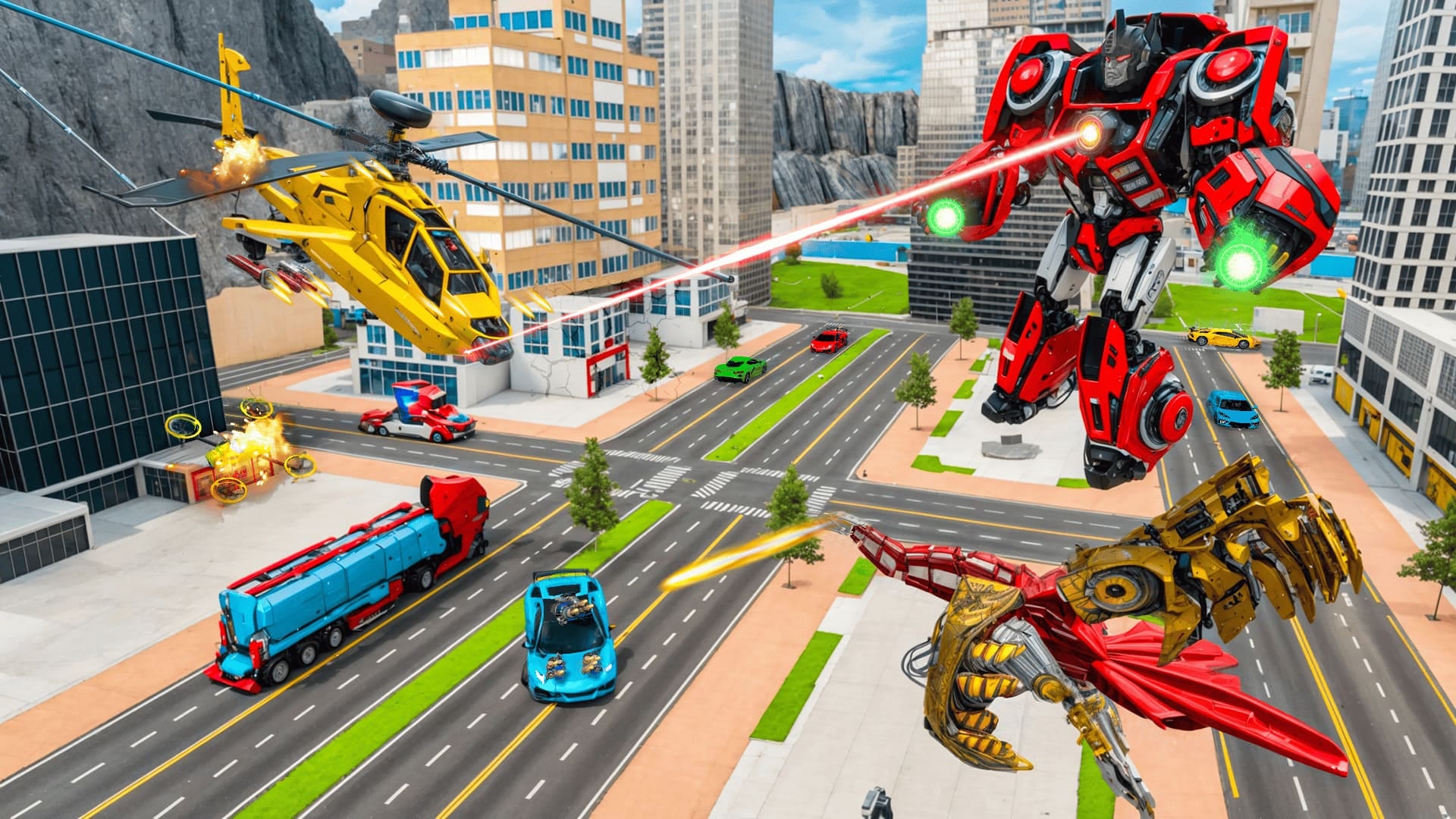 Screenshot 4 - gameplay of Flying Robot Transform Car Games